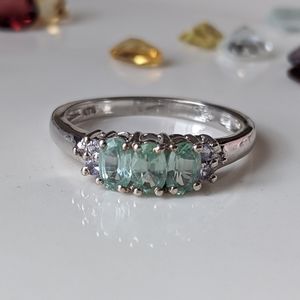 Genuine Green Kyanite Plat/Sterling Silver 925